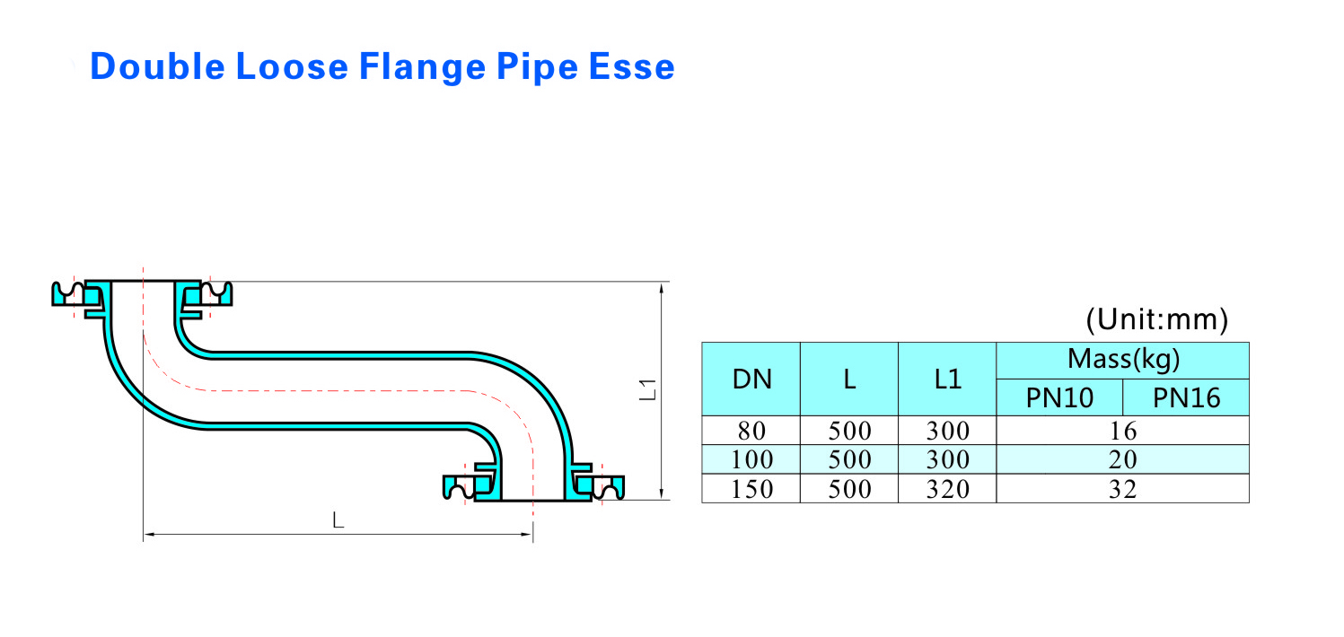 Double Loose Flange Pipe Esse مزدوجة فضفاضة شفة الأنابيب Esse